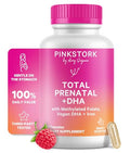 Pink Stork Total Prenatal Vitamins with DHA – Berry Essence, 60 Capsules