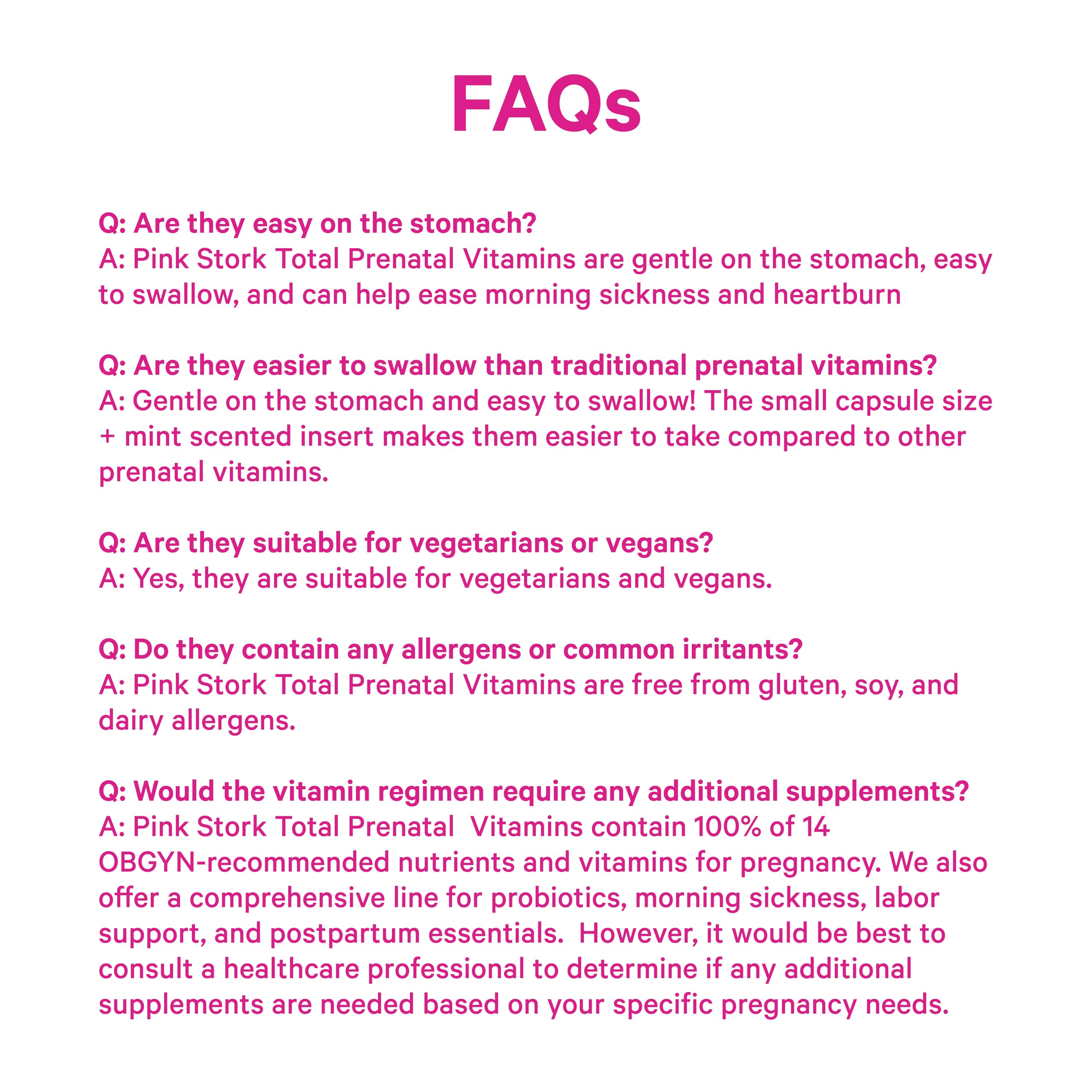 Pink Stork Total Prenatal Vitamins for Women – DHA, Folate & Iron (60 Count) | Doctor-Formulated