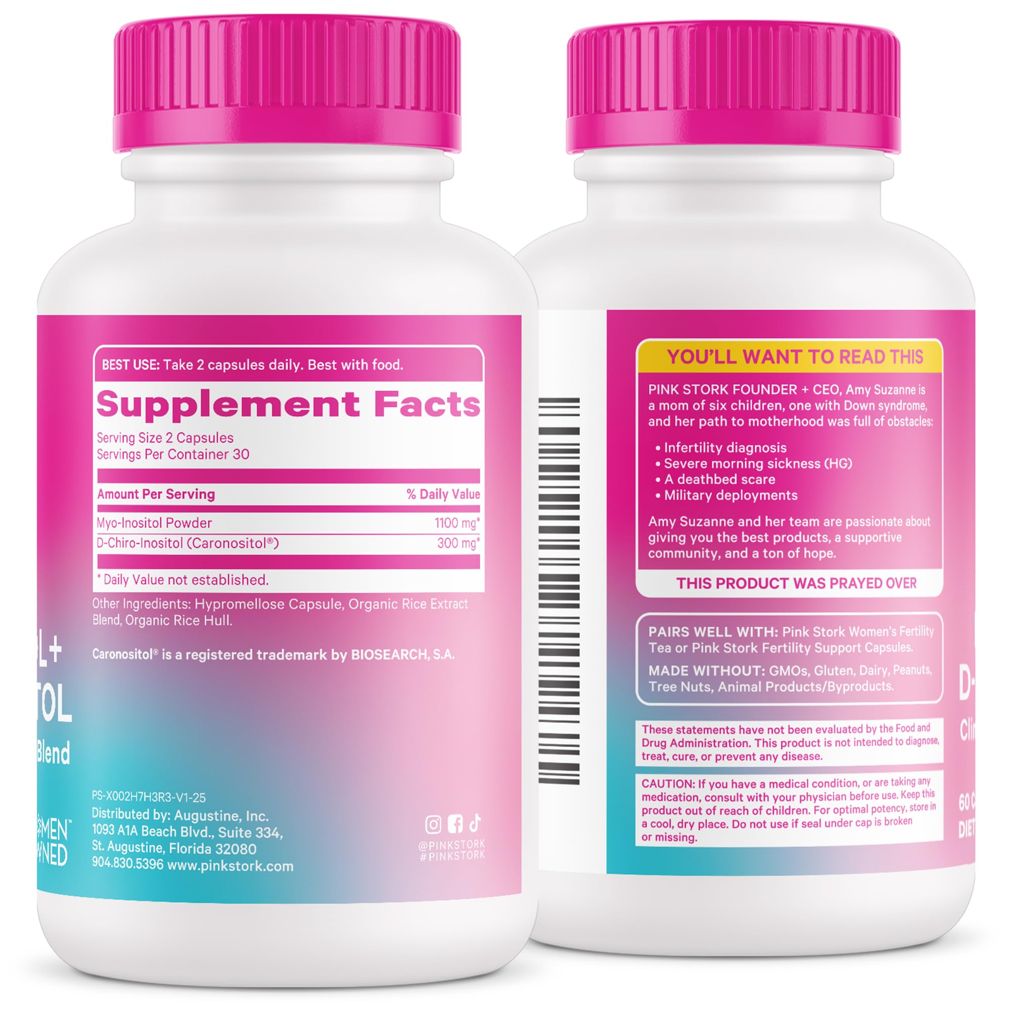 Pink Stork Myo-Inositol & D-Chiro Inositol 3.6:1 – Fertility & Hormone Balance, 60 Capsules