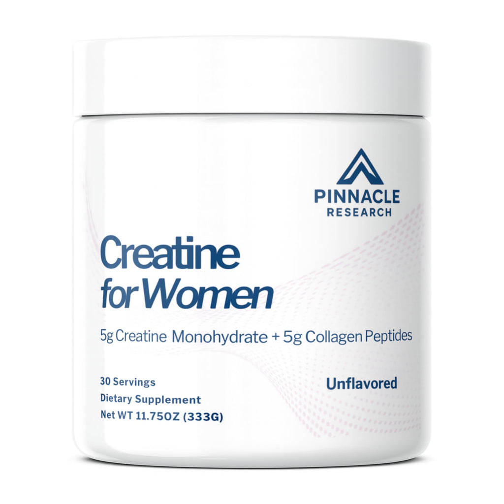 Pinnacle Research Creatine for Women – 5g Creatine Monohydrate + 5g Collagen (Unflavored)