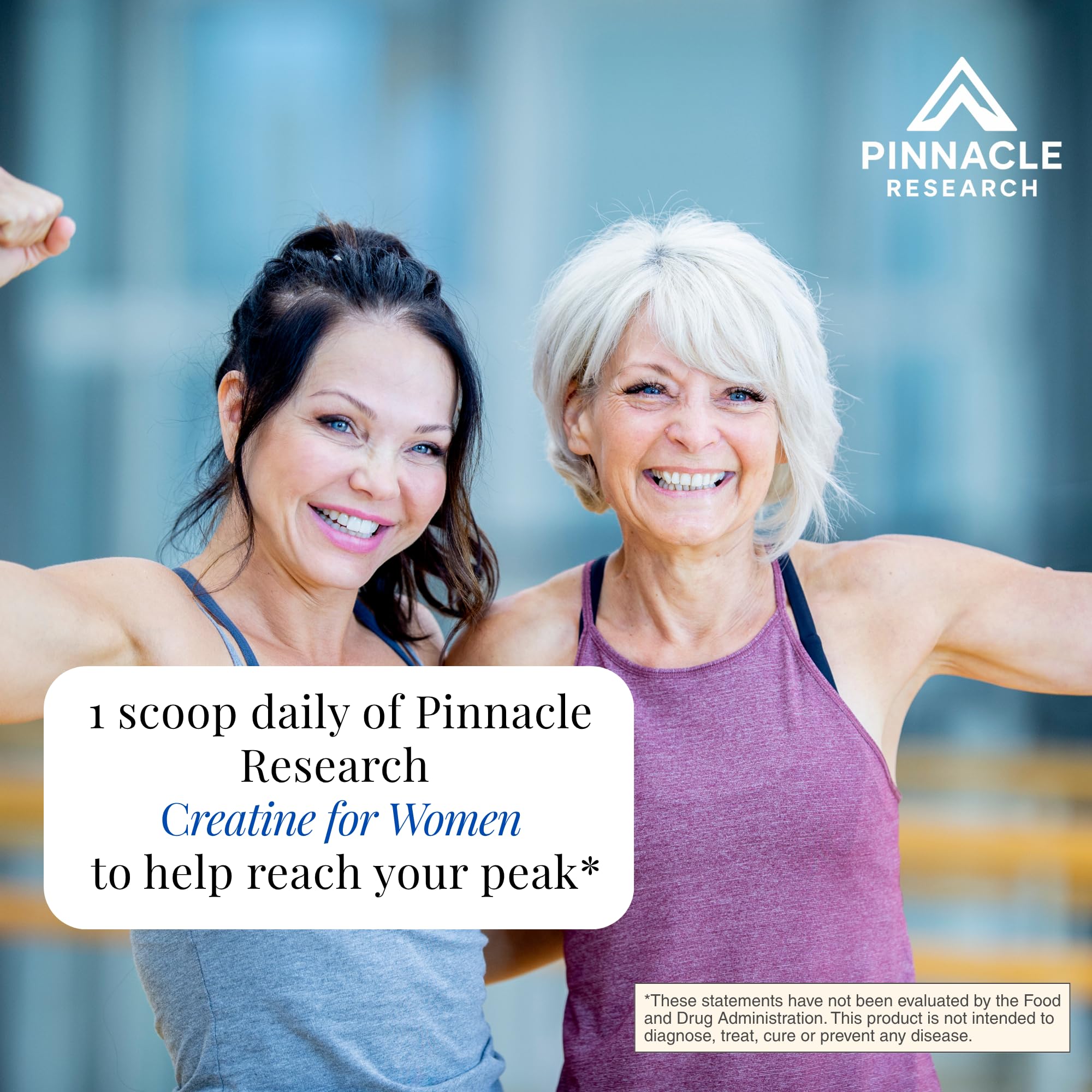 Pinnacle Research Creatine for Women – 5g Creatine Monohydrate + 5g Collagen (Unflavored)