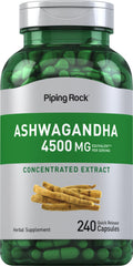 Piping Rock Ashwagandha 4500mg | 240 Capsules | Black Pepper | Non-GMO & Gluten Free