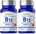 Piping Rock B12 Vitamin 5000 mcg – 120 Sublingual Tablets (Berry Flavor) | Vegetarian, Non-GMO