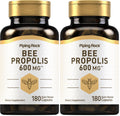 Piping Rock Bee Propolis Capsules 600mg | 180 Pills | Pack of 2 | Non-GMO