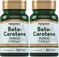 Piping Rock Beta Carotene Softgels 25,000 IU - Pack of 2 | Vitamin A, Non-GMO, Gluten Free