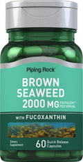 Piping Rock Brown Seaweed Capsules 2000mg – 60 Count | Fucoxanthin Extract | Non-GMO & Gluten Free