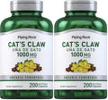 Cat's Claw 1000mg Herbal Supplement | 200 Capsules | Pack of 2 | Piping Rock