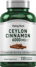 Piping Rock Ceylon Cinnamon 6000 mg - 135 Capsules | Concentrated Herbal Extract | Non-GMO, Gluten Free