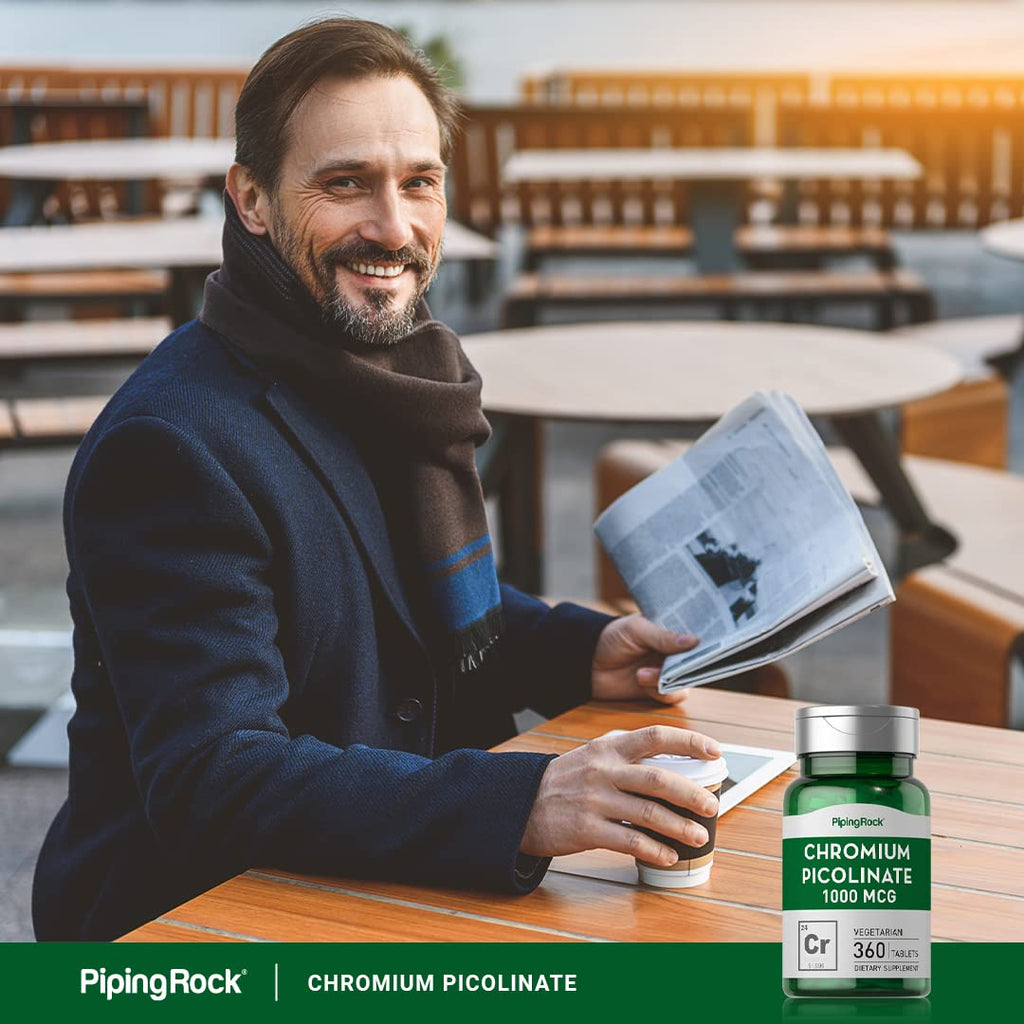 Piping Rock Chromium Picolinate 1000mcg - 360 Tablets | Vegetarian, Non-GMO, Gluten Free | Pack of 2