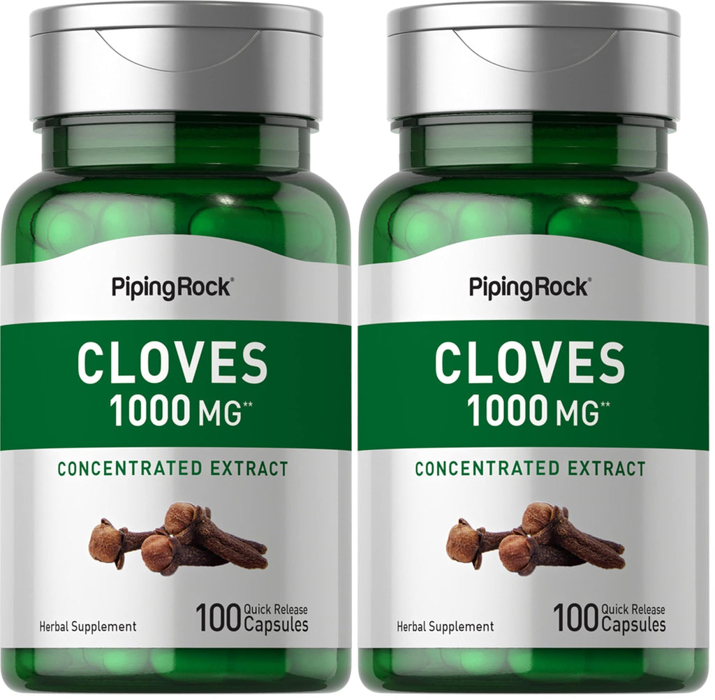 Piping Rock Cloves Capsules 1000mg - Pack of 2 | 100 Pills