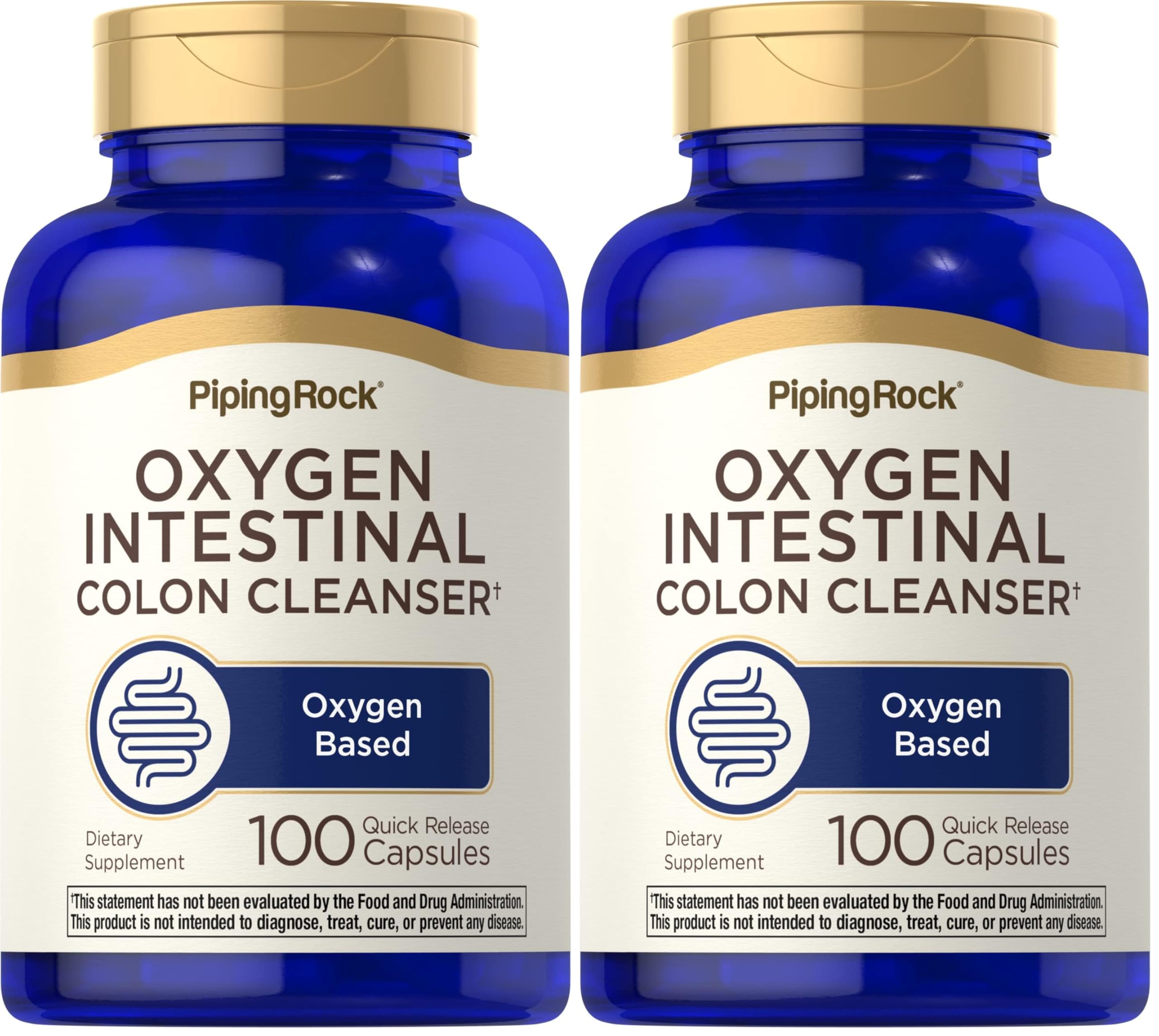 Piping Rock Colon Cleanse | 100 Capsules | Oxy-Tone Oxygen Intestinal Cleanser | Non-GMO, Gluten Free | Pack of 2