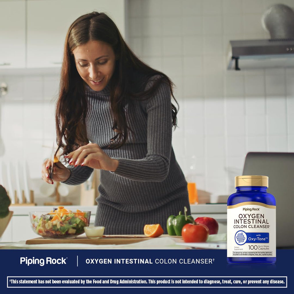 Piping Rock Colon Cleanse | 100 Capsules | Oxy-Tone Oxygen Intestinal Cleanser | Non-GMO, Gluten Free | Pack of 2
