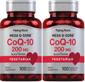 Piping Rock CoQ10 200mg Capsules – 100 Pills (Pack of 2) with Black Pepper Extract