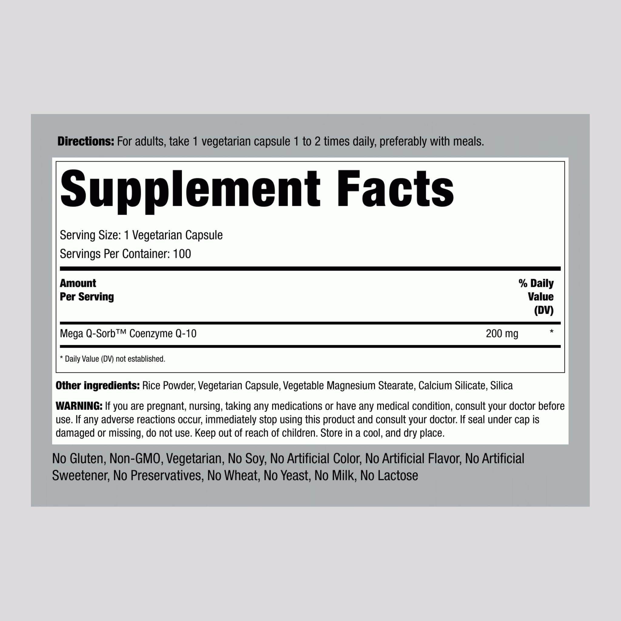 Piping Rock CoQ10 200mg Capsules – 100 Pills (Pack of 2) with Black Pepper Extract