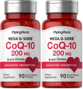 Piping Rock CoQ10 200mg Softgels – 90 Count (Pack of 2) | Non-GMO, Gluten Free