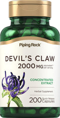 Piping Rock Devils Claw 2000mg | 200 Capsules | Herbal Supplement | Concentrated Extract | Non-GMO, Gluten Free