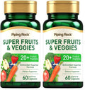 Piping Rock Fruits & Veggies – 60 Capsules | Pack of 2 | Non-GMO, Gluten Free
