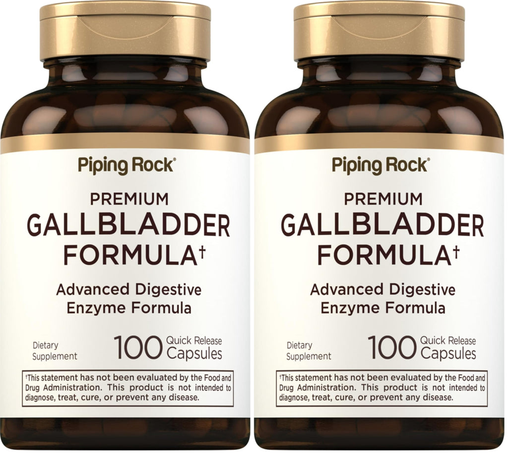 Piping Rock Gallbladder Supplement – 100 Capsules | Digestive Enzyme Formula (Pack of 2) | Non-GMO & Gluten Free