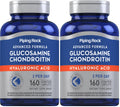 Piping Rock Glucosamine Chondroitin with Hyaluronic Acid – 160 Caplets (Pack of 2)