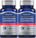 Piping Rock Glucosamine Chondroitin MSM 300 Tablets + Turmeric | Non-GMO