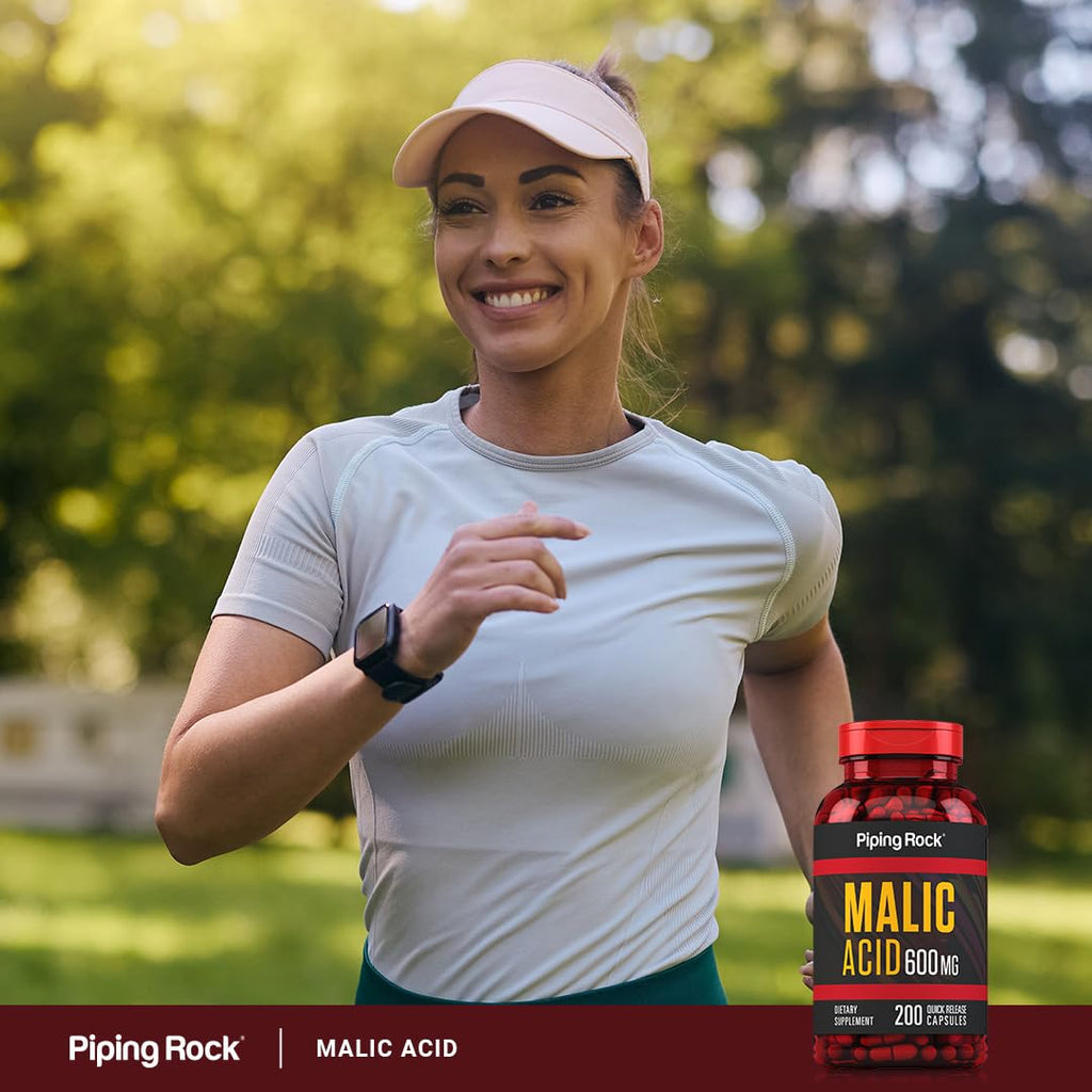 Piping Rock Malic Acid Capsules 600mg - 200 Caps (Pack of 2) | Gluten Free & Non-GMO