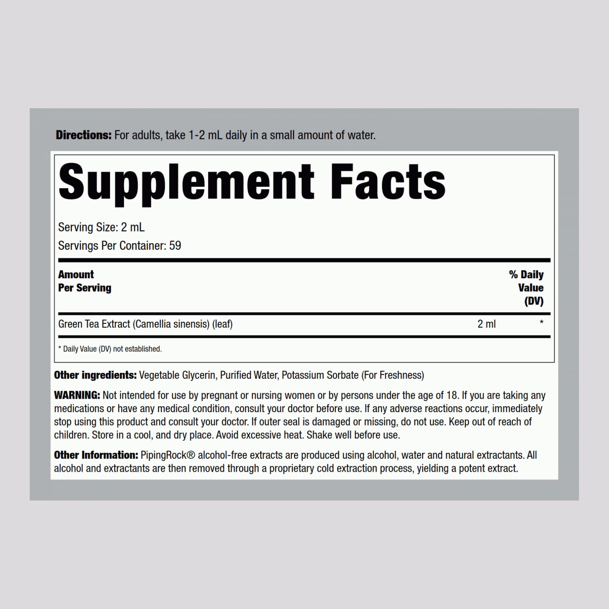 Piping Rock Green Tea Extract Liquid 4 oz – Premium Herbal Supplement