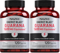 Piping Rock Guarana Capsules 1600 mg | 120 Count | Pack of 2 | Non-GMO Gluten Free