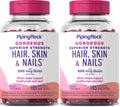 Piping Rock Hair Skin Nails Vitamins – 165 Softgels, 5000 mcg Biotin, Argan & Coconut Oil, Non-GMO (Pack of 2)