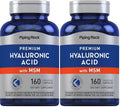 Piping Rock Hyaluronic Acid with MSM 1000mg | 160 Capsules | Pack of 2 | Non-GMO & Gluten Free