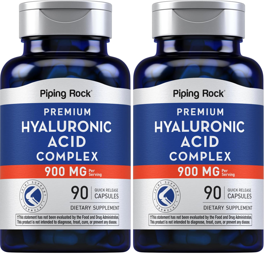 Piping Rock Hyaluronic Acid 900mg – 90 Capsules | Pack of 2 | Non-GMO, Gluten Free