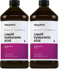 Piping Rock Hyaluronic Acid Supplement 100mg - Berry Liquid, 16 oz | Vegetarian, Non-GMO, Gluten Free (Pack of 2)