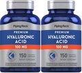 Piping Rock Hyaluronic Acid Supplement | 100 mg | 150 Capsules | Sodium Hyaluronate | Non-GMO, Gluten Free (Pack of 2)