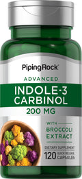 Piping Rock Indole-3-Carbinol 200mg - 120 Capsules | I3C + Broccoli Extract | Non-GMO, Gluten Free