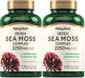 Piping Rock Irish Sea Moss Capsules 2250mg | Bladderwrack & Burdock | Non-GMO & Gluten Free | Pack of 2