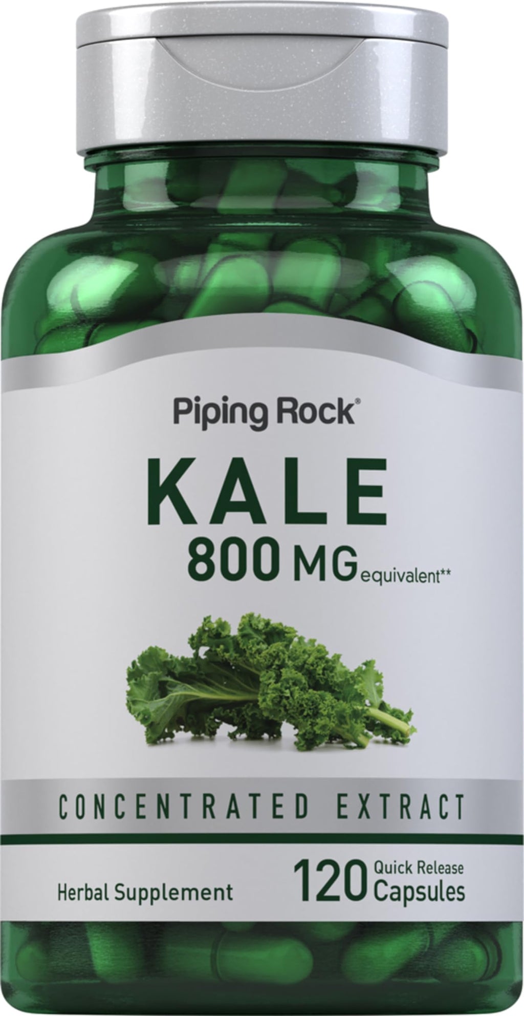 Piping Rock Kale Extract Capsules 800mg – 120 Count, Gluten Free & Non-GMO