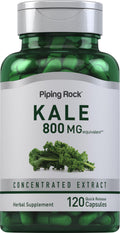 Piping Rock Kale Extract Capsules 800mg – 120 Count, Gluten Free & Non-GMO