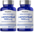Piping Rock L-Methylfolate 1000 mcg – 200 Capsules (Pack of 2) | Active Folate, Non-GMO, Gluten Free