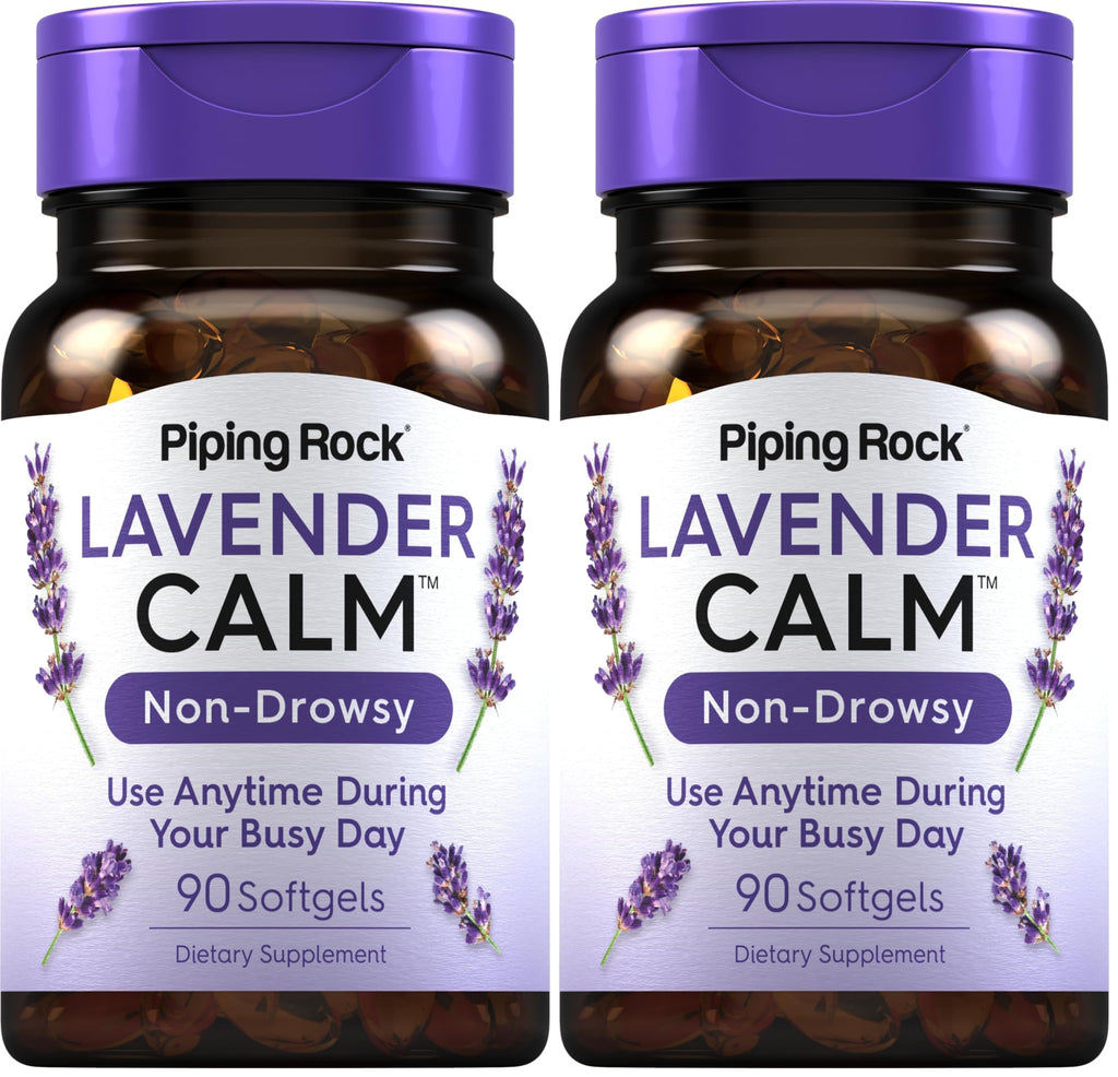 Piping Rock Lavender Calm Pills 80mg – 90 Softgels (Pack of 2) – Non-GMO, Gluten Free