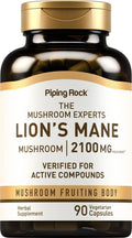 Piping Rock Lions Mane 2100mg Capsules | 90 Count | Vegan, Non-GMO, Gluten Free