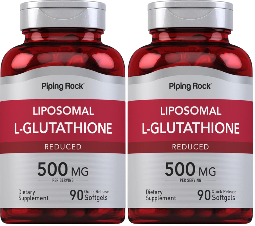 Piping Rock Liposomal Glutathione 500mg | 90 Softgels | Pack of 2 | Non-GMO & Gluten Free