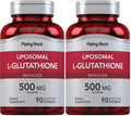 Piping Rock Liposomal Glutathione 500mg | 90 Softgels | Pack of 2 | Non-GMO & Gluten Free