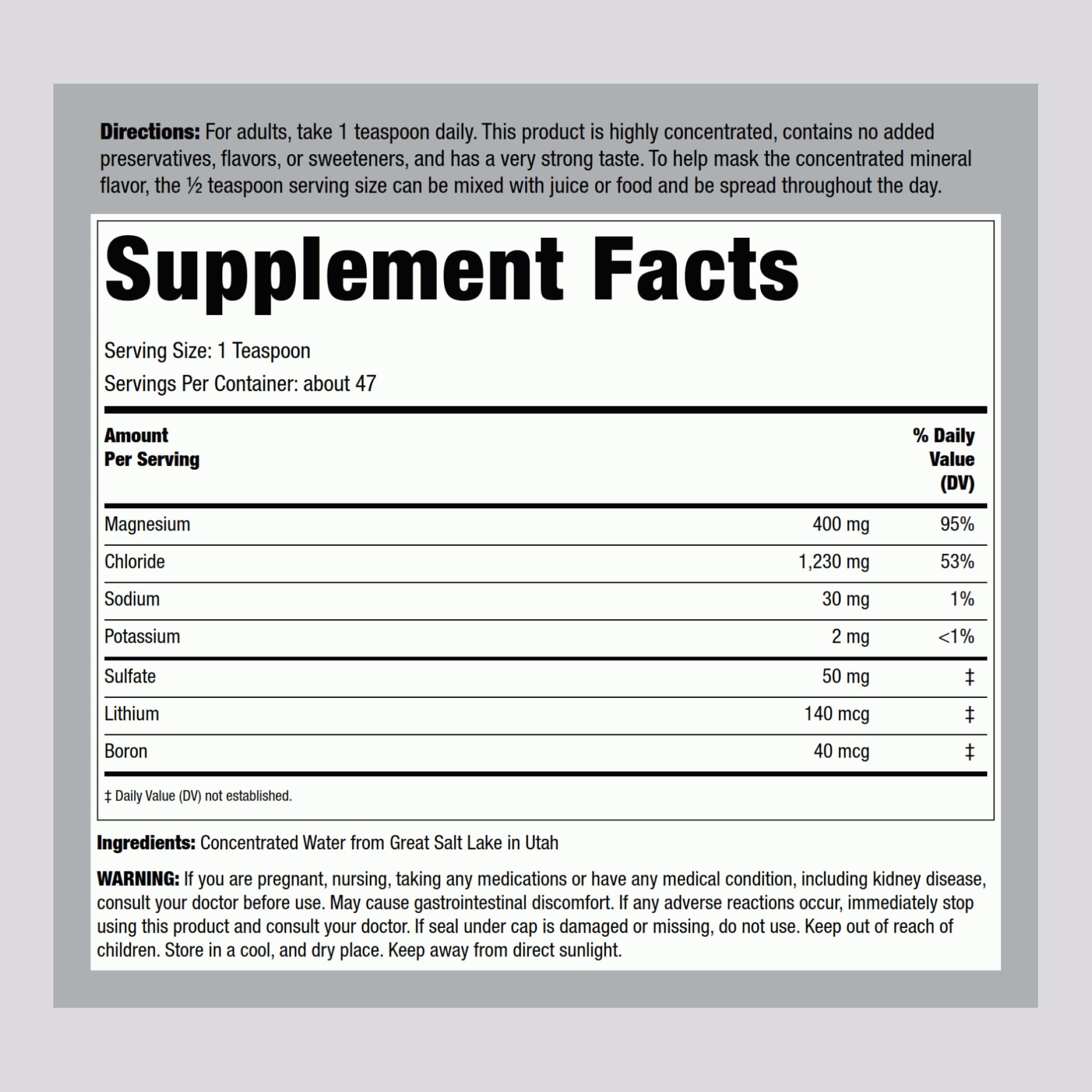 Piping Rock Liquid Ionic Magnesium – 400 mg per Serving, 8 oz, Non-GMO & Gluten Free | Pack of 2