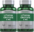 Piping Rock Lithium Orotate 5 mg – 180 Capsules, Non-GMO, Gluten Free (Pack of 2)