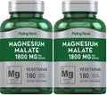 Piping Rock Magnesium Malate 1800 mg – 180 Caplets (Pack of 2)
