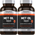 Piping Rock MCT Oil Softgel Capsules | 3600mg | 150 Pills | Keto-Approved | Non-GMO, Gluten Free Supplement (Pack of 2)