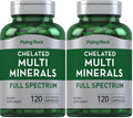 Piping Rock Mega Multi Mineral Chelated Supplement – 120 Capsules – Iron Free – Non-GMO – Gluten Free – Pack of 2 – For Men & Women