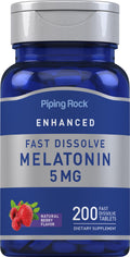 Piping Rock Melatonin 5mg – 200 Fast Dissolve Tablets | Berry Flavor | Vegetarian, Non-GMO, Gluten Free