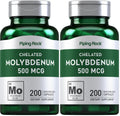 Piping Rock Molybdenum Supplement 500 mcg | 200 Capsules | Pack of 2