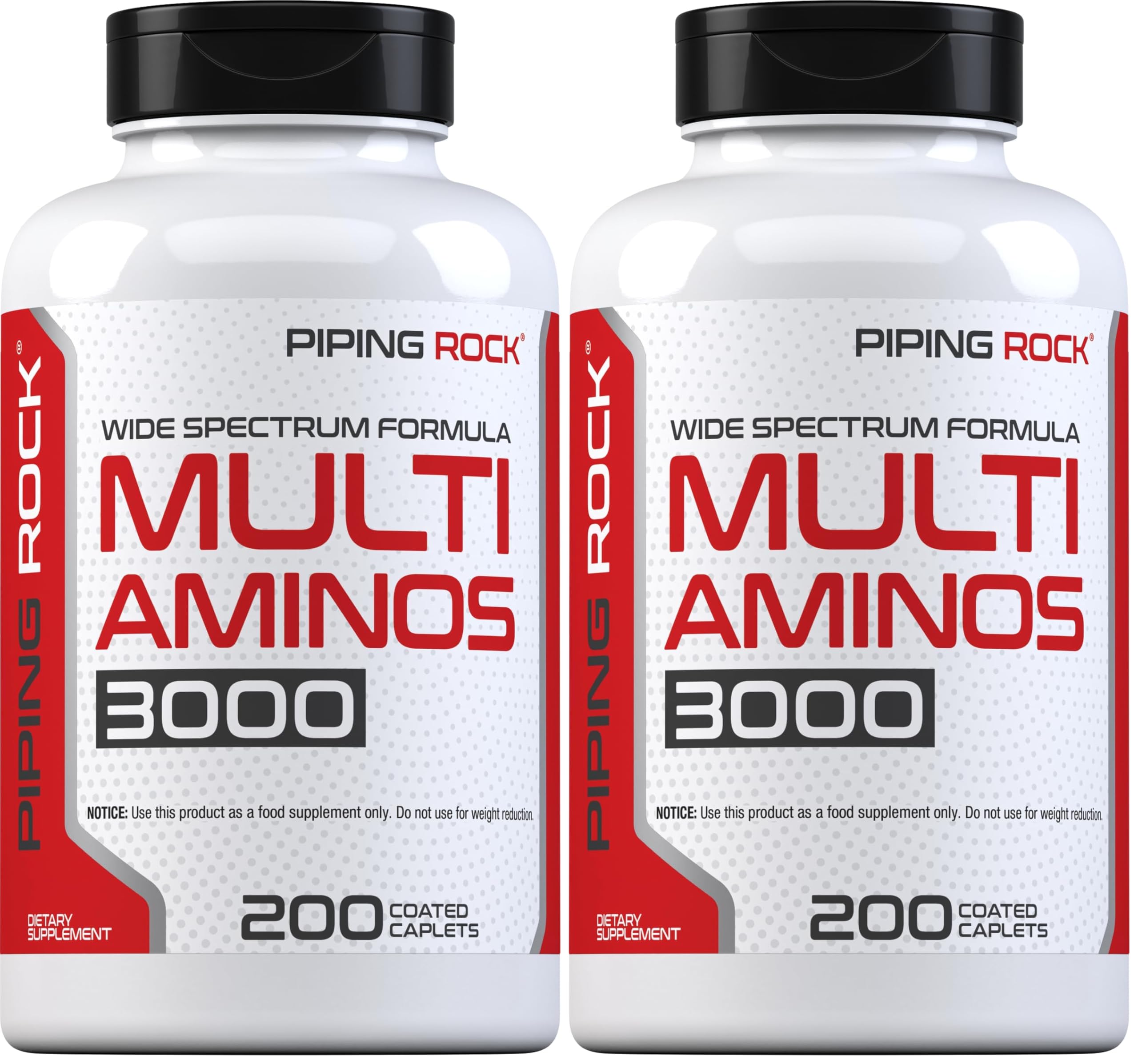 Piping Rock Multi Amino Acid Supplement - 200 Caplets, Advanced Athlete Formula - Non-GMO & Gluten Free (Pack of 2)