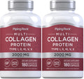 Piping Rock Multi Collagen Protein Capsules | 180 Count | 2000mg | Types I, II, III, V, X | Pack of 2